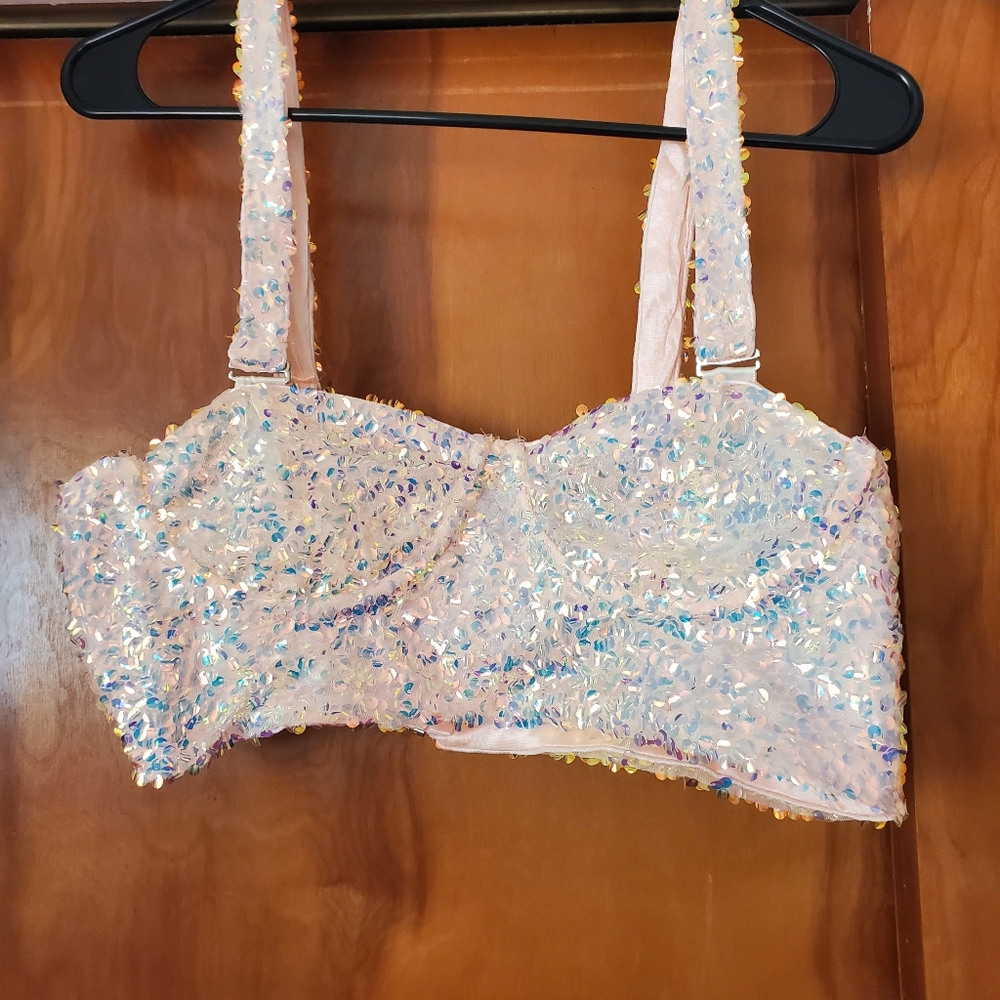 Brand new sequin bra top NWOT